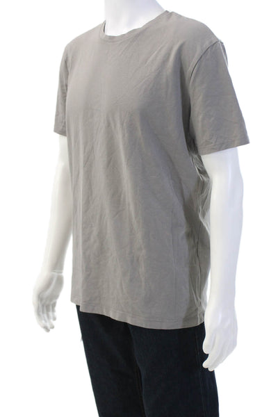 Zara Mens Basic T-Shirt Gray Cotton Blend Crew Neck Short Sleeve Size XL