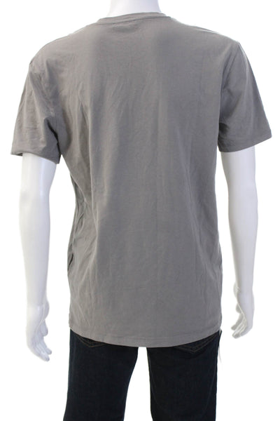 Zara Mens Basic T-Shirt Gray Cotton Blend Crew Neck Short Sleeve Size XL
