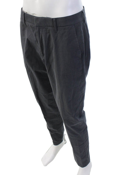 Bonobos Men Chino Dress Pants Dark Gray Check Button Size 33