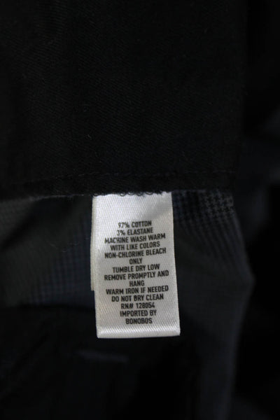 Bonobos Men Chino Dress Pants Dark Gray Check Button Size 33