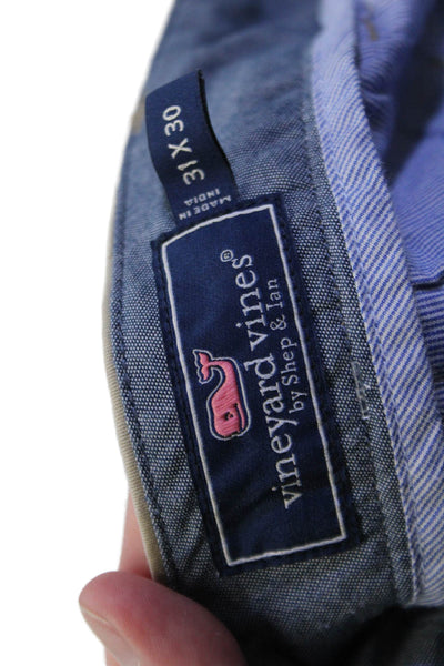 Vineyard Vines Mens Beige Chinos Cotton Spandex Preppy Size 31