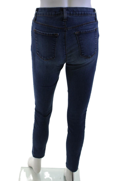 J Brand Womens Ankle Skinny Jeans Dark Blue Mid Rise Button Size 27