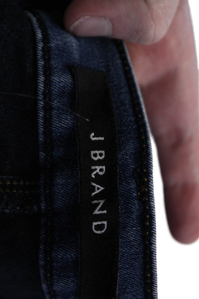 J Brand Womens Ankle Skinny Jeans Dark Blue Mid Rise Button Size 27