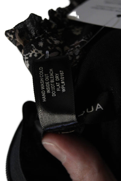 Aqua Women Fit & Flare Dress Black Floral Long Sleeve High Neck Mini Size S