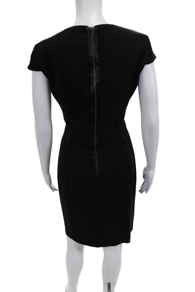 Elie Tahari Women Sheath Mid-Calf Black Short Sleeve Dress Size 10