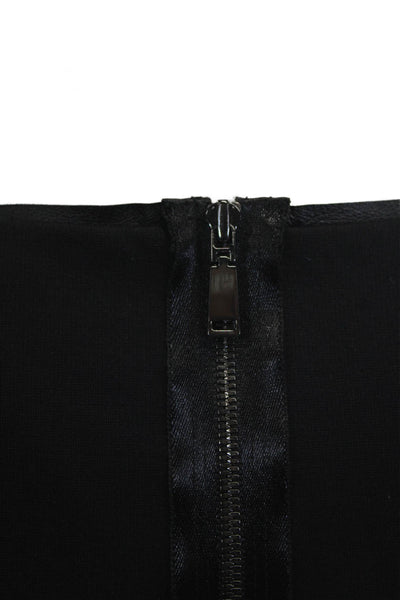 Elie Tahari Women Sheath Dress Black Sleeveless Round Neck Knee Length Size 12