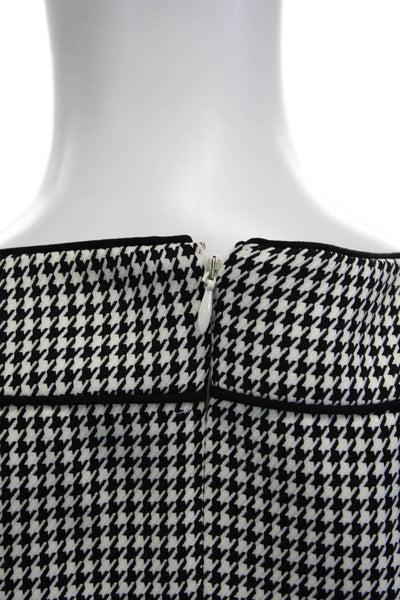 Tahari Levine Women Black Check Sheath Dress Sleeveless Knee Length Size 8