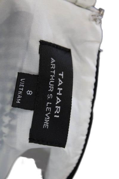 Tahari Levine Women Black Check Sheath Dress Sleeveless Knee Length Size 8