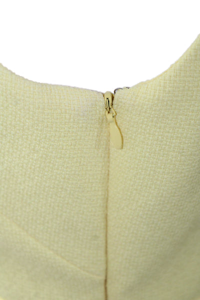 Eliza J Women A-Line Yellow Sleeveless Round Neck Polyester Knee Length Size 4