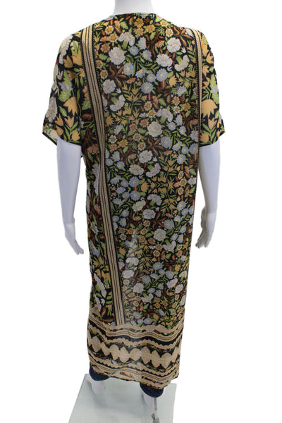 Vici Women Wrap Blouse Multicolor Floral Open Front Sleeveless Size S