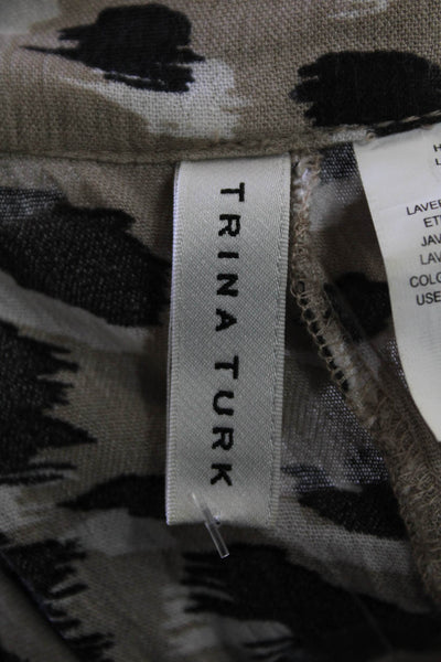 Trina Turk Womens Beige Viscose Animal Print Open Front Shawl Size One Size