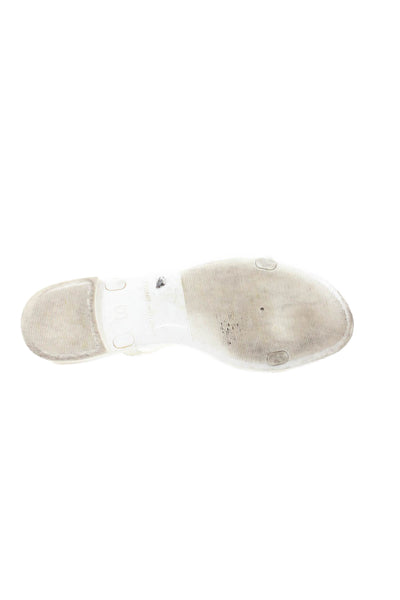 Stuart Weitzman Womens Sawyer Slip-On Flat Sandals White Size 7