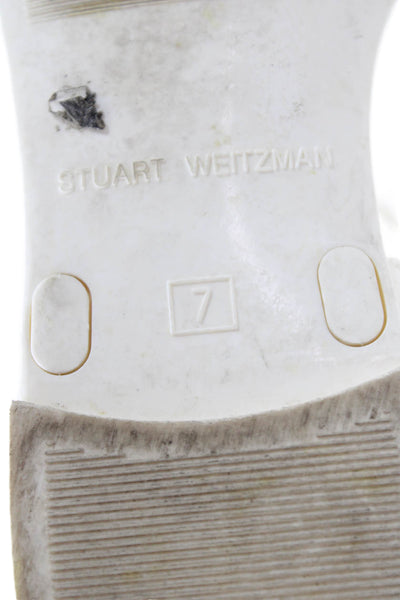 Stuart Weitzman Womens Sawyer Slip-On Flat Sandals White Size 7