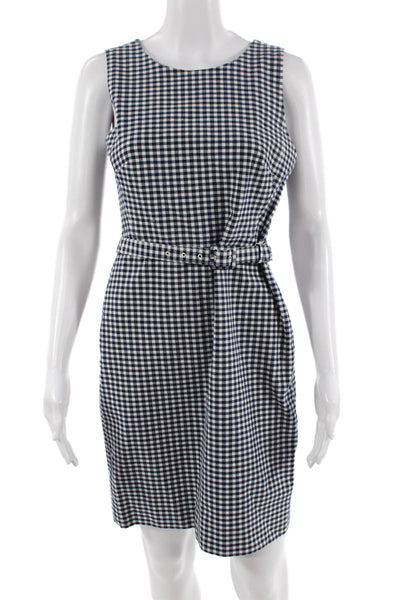 J Crew Women Sheath Dress Dark Blue Mid Calf Buckle Size 2