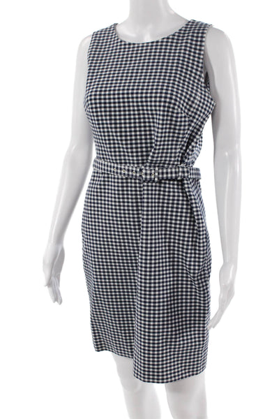 J Crew Women Sheath Dress Dark Blue Mid Calf Buckle Size 2