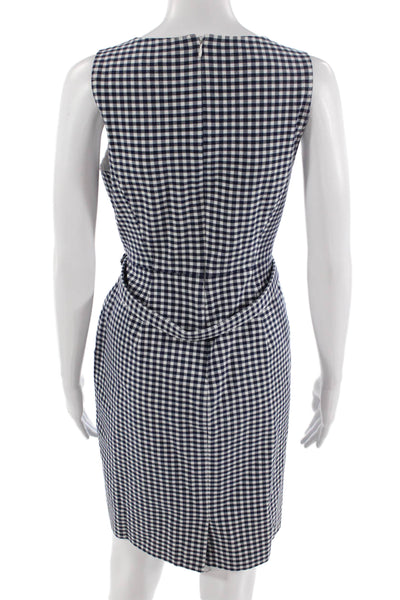 J Crew Women Sheath Dress Dark Blue Mid Calf Buckle Size 2