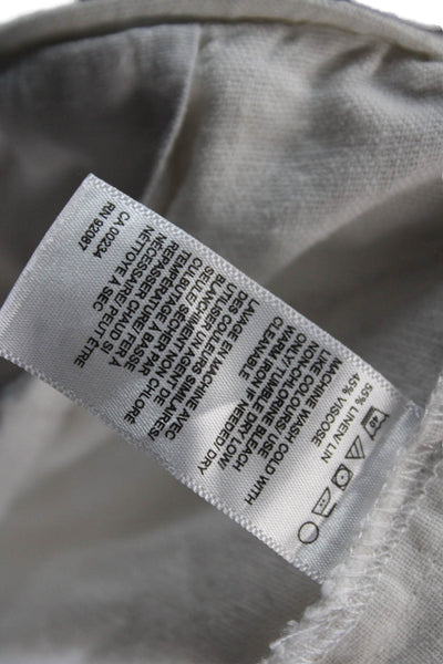 Saks Fifth Avenue Womens Cropped Jogger Pants White Button Size L