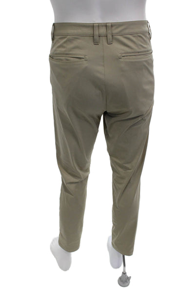 Rhone Mens Ankle Cropped Pants Beige Button Polyester Solid Size 33