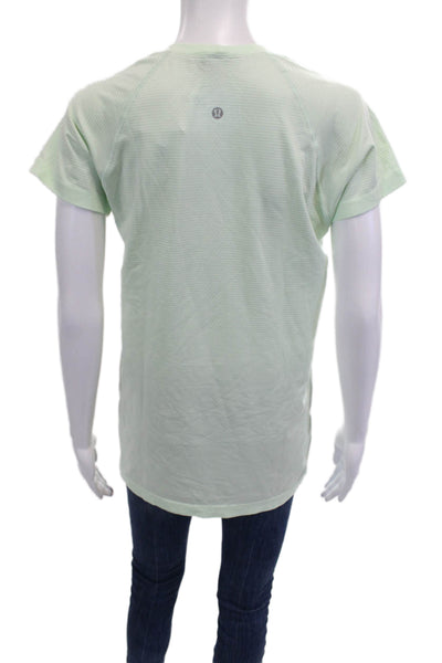 Lululemon Womens Basic Green Striped Short Sleeve T-Shirt Size 10