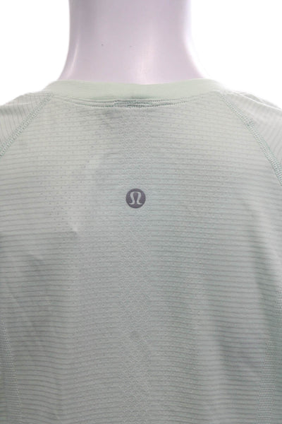 Lululemon Womens Basic Green Striped Short Sleeve T-Shirt Size 10