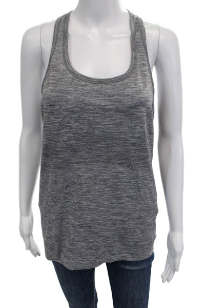 Lululemon Women Gray Basic Tank Round Neck Nylon Polyester Size 10
