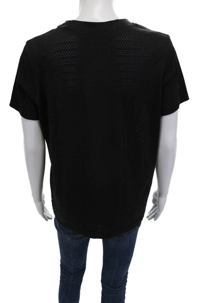 Lululemon Women Black Basic Crew Neck Short Sleeve T-Shirt Nylon Blend Size 8