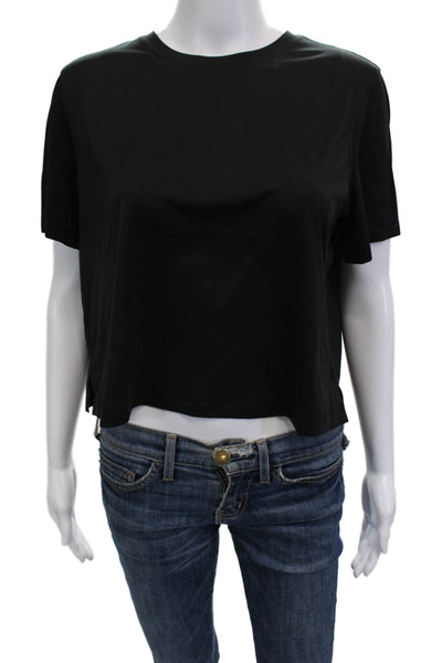 Lululemon Women Cropped Crew Neck Short Sleeve T-Shirt Black Size 10
