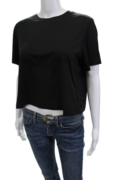 Lululemon Women Cropped Crew Neck Short Sleeve T-Shirt Black Size 10