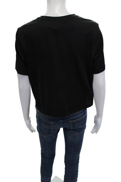 Lululemon Women Cropped Crew Neck Short Sleeve T-Shirt Black Size 10