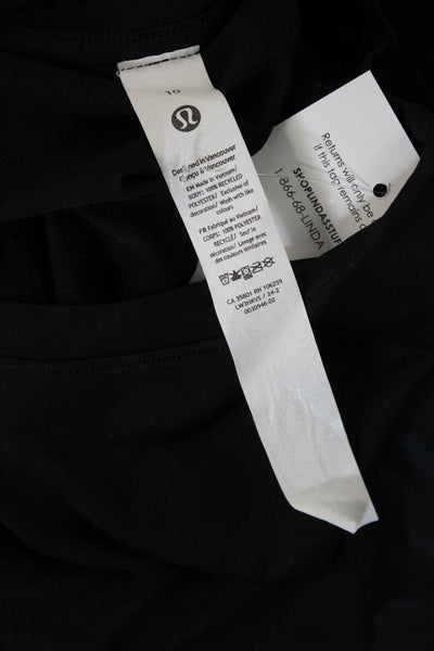 Lululemon Women Cropped Crew Neck Short Sleeve T-Shirt Black Size 10