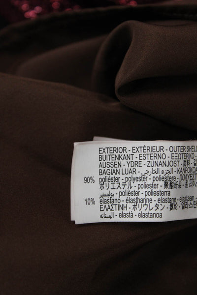 Zara Women Shift Tank Dress Brown Sleeveless Round Neck Zip Polyester Size S