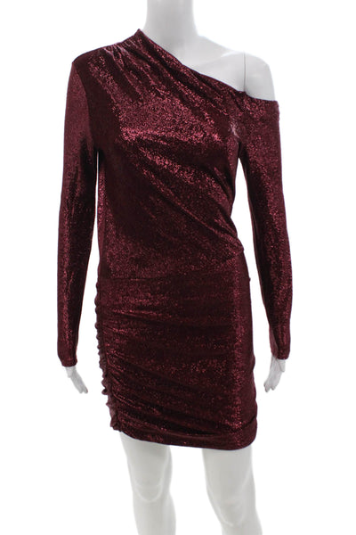 Michelle Mason Women Bodycon Mini Red Dress Long Sleeve Size XS