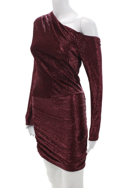 Michelle Mason Women Bodycon Mini Red Dress Long Sleeve Size XS