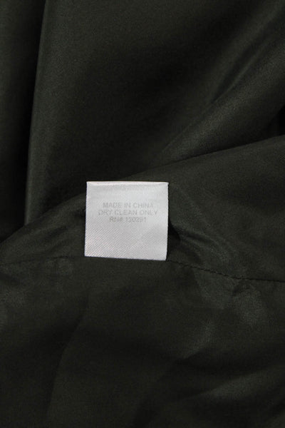 Michelle Mason Womens Green V-Neck Shirt Dress Long Sleeve Button Size 2