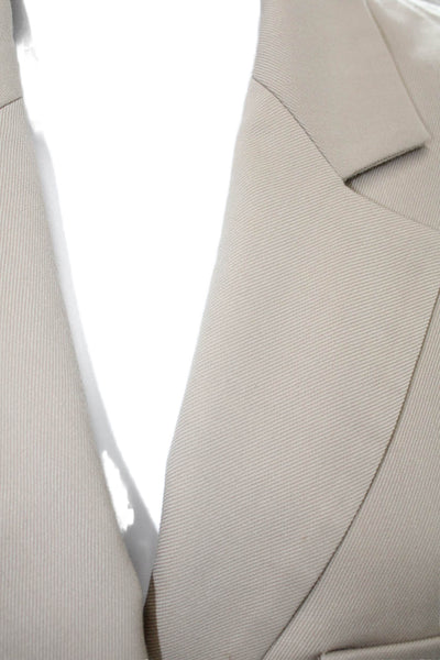 Zara Unisex Blazer Collared Button Long Sleeve Beige 100% Acetate Size XS