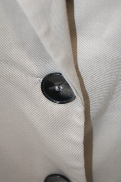 Zara Unisex Blazer Collared Button Long Sleeve Beige 100% Acetate Size XS