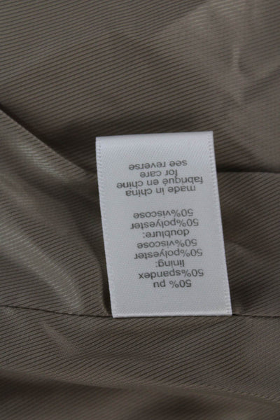 Ronny Kobo Womens Beige Animal Print Collared Blazer Long Sleeve Size S