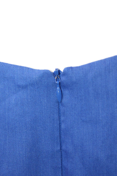 Sara Campbell Women Sheath Wrap Dress Blue V Neck 3/4 Sleeve Knee Length Size 6