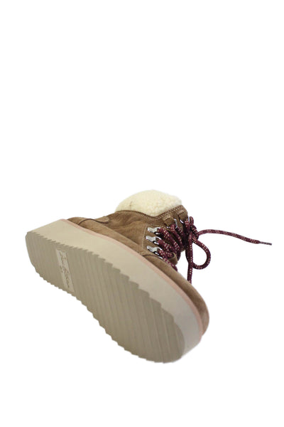Sam Edelman Womens Lace Up Lined Platform Booties Brown Size 6.5