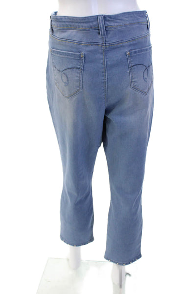 Renuar Women Cropped High Rise Blue Jeans Plus Size 16