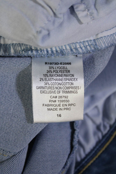 Renuar Women Cropped High Rise Blue Jeans Plus Size 16