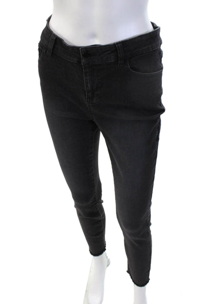Renuar Womens High Rise Ankle Skinny Jeans Black Maternity Size 4