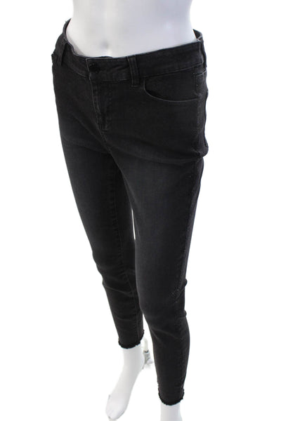 Renuar Womens High Rise Ankle Skinny Jeans Black Maternity Size 4