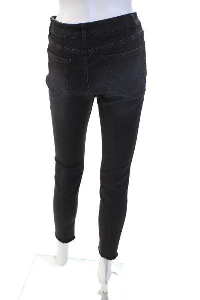 Renuar Womens High Rise Ankle Skinny Jeans Black Maternity Size 4
