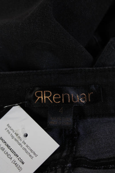 Renuar Womens High Rise Ankle Skinny Jeans Black Maternity Size 4