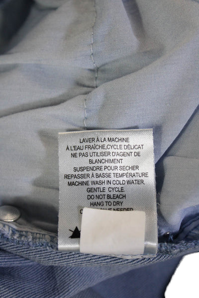Renuar Women Blue Cropped Mom Jeans High Rise Plus Size 14