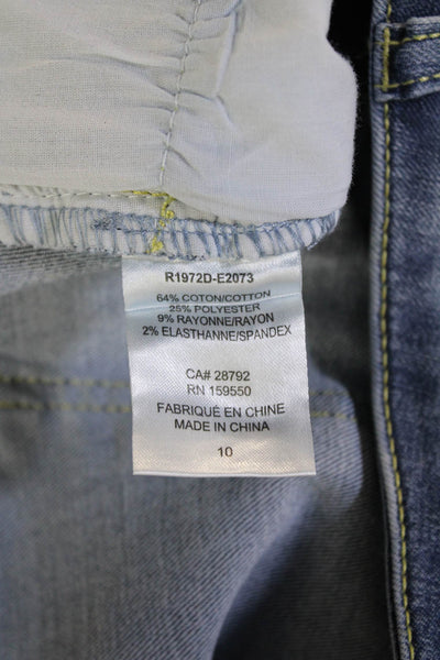 Renuar Women Ankle Tapered High Rise Blue Jeans Button Size 10