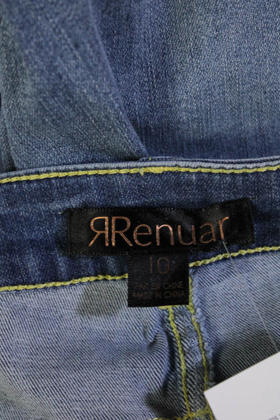 Renuar Women Ankle Tapered High Rise Blue Jeans Button Size 10