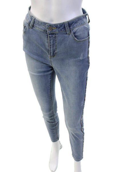 Renuar Womens Ankle Skinny Jeans Light Blue High Rise Size 2