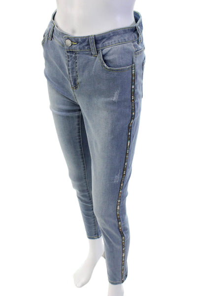 Renuar Womens Ankle Skinny Jeans Light Blue High Rise Size 2